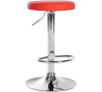 CLP Tabouret de Bar Ponte Similicuir I Chaise réglable en Hauteur, Couleur:Rouge, Couleur du Cadre:Chrome