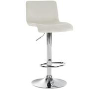 CLP Tabouret de Bar réglable en Hauteur avec Dossier Hover, Chaise de Bar rembourrée en Velours, avec piétement en métal pivotant, Couleur:crème, Matériel du Cadre:Métal en Finition chromée