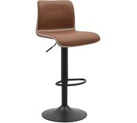 CLP Tabouret de Bar réglable en Hauteur avec Dossier, Tabouret pivotant Henchy avec Dossier pour comptoir de Cuisine, Couleur:Marron