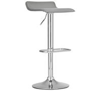 CLP Tabouret De Bar Réglable en Hauteur Dyn en Similicuir I Chaise De Bar Pivotante avec Repose-Pied I Piétement Métal Chromé, Couleur:Gris