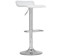 CLP Tabouret de bar Dyn en similicuir avec pied en métal , Blanc Blanc G