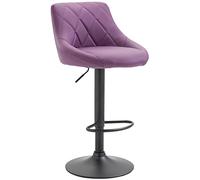 CLP Tabouret De Bar Réglable en Hauteur Lazio Similicuir I Chaise Hauteur De Bar Confortable avec Dossier Et Repose-Pied I Réglable Pivotant, Couleur:Violet, Couleur du Cadre:Noir