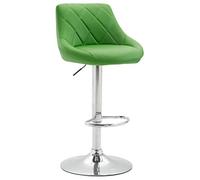 CLP Tabouret De Bar Réglable en Hauteur Lazio Similicuir I Chaise Hauteur De Bar Confortable avec Dossier Et Repose-Pied I Réglable Pivotant, Couleur:Vert, Couleur du Cadre:Chrome