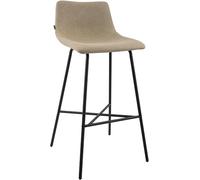 CLP Tabouret de Bar rembourré Altona avec Dossier et Repose-Pieds, Tabouret de comptoir Moderne pour Cuisine, avec Structure en métal Noir Couleur Taupe Matériel Tissu