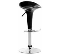 CLP Tabouret de bar Saddle avec assise pivotante en tissu synthétique et repose-pieds,noir