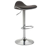 CLP Tabouret De Bar Pivotant Shanghai en Tissu I Siège Ergonomique avec Hauteur Réglable I Piètement Trompette Métal Chromé Repose-Pieds, Couleur:Gris foncé, Couleur du Cadre:Chrome