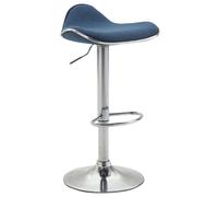 CLP Tabouret de bar Shanghai Tissu pivotant et réglable en hauteur,bleu chromé