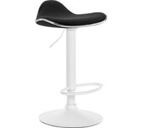 CLP Tabouret de bar Shanghai Tissu pivotant et réglable en hauteur,noir blanc