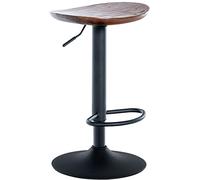 CLP Tabouret De Bar Skelde avec Assise en Bois I Style Industriel I Pied en Métal I Réglable Et Pivotant, Couleur:Noyer