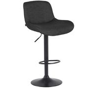 CLP Tabouret de Bar Solon Noir I Habillage Velours ou Tissu I Chaise de Bar réglable en Hauteur et pivotante I Tabouret de Bar rembourré, Couleur:Noir, Matériel:Tissu