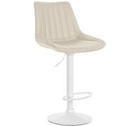 CLP Tabouret de bar Toni en Similicuir Pied en Métal réglable pivotant , Crème/Blanc Beige