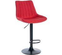 CLP Tabouret de bar Toni en Tissu Pied trompette en Métal , Rouge/Noir