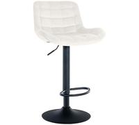 CLP Tabouret de Bar Tover I Tabouret de Bar réglable en Hauteur I Chaise pivotante à 360° avec Dossier pour comptoir et Bar, Couleur:crème, Matériel:Velours