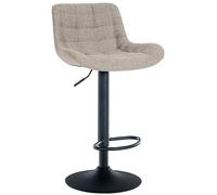 CLP Tabouret de Bar Tover I Tabouret de Bar réglable en Hauteur I Chaise pivotante à 360° avec Dossier pour comptoir et Bar, Couleur:Taupe, Matériel:Tissu