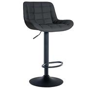 CLP Tabouret de Bar Tover I Tabouret de Bar réglable en Hauteur I Chaise pivotante à 360° avec Dossier pour comptoir et Bar, Couleur:Noir, Matériel:Similicuir