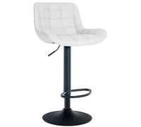 CLP Tabouret de Bar Tover I Tabouret de Bar réglable en Hauteur I Chaise pivotante à 360° avec Dossier pour comptoir et Bar, Couleur:Blanc, Matériel:Similicuir