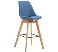 CLP Tabouret de Metz tissu blanc , Bleu/Nature Bleu