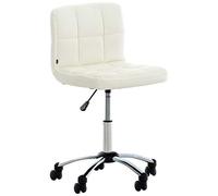 CLP Tabouret de travail Medica – Similicuir, dossier et assise rembourrés, hauteur réglable, blanc