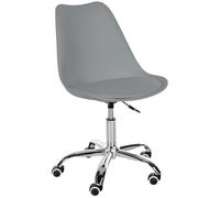 CLP Tabouret de Travail Laflin I Assise rembourrée et recouverte de Similicuir I sur roulettes réglable en Hauteur et pivotante, Couleur:Gris