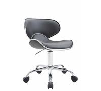 CLP Tabouret De Travail Las Vegas V2 en Similicuir I Chaise De Travail A roulettes avec Hauteur Réglable I Piètement Métal chromé, Couleur:Gris