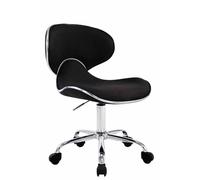 CLP Tabouret De Travail Las Vegas V2 en Tissu I Chaise De Travail A roulettes avec Hauteur Réglable I Pičtement Métal chromé, Couleur:Noir