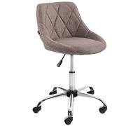 CLP Tabouret De Travail Lazio A roulettes en Similicuir I Chaise De Travail avec Dossier I Hauteur Réglable Et Pivotant I Piètement Métal, Couleur:Taupe, Matériel:Tissu