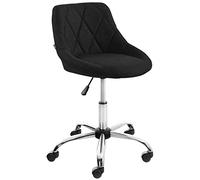 CLP Tabouret De Travail Lazio A roulettes en Similicuir I Chaise De Travail avec Dossier I Hauteur Réglable Et Pivotant I Piètement Métal, Couleur:Noir, Matériel:Tissu