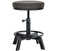 CLP Tabouret Destin en Similicuir réglable et pivotant , Argent antique