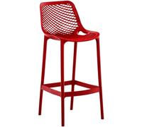 CLP Tabouret Haut Jardin résistant Air, Chaise de Jardin avec Dossier, Tabouret comptoir résistant aux UV en Plastique Facile à Entretenir, Couleur:Rouge
