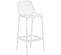 CLP Tabouret Haut Jardin résistant Air, Chaise de Jardin avec Dossier, Tabouret comptoir résistant aux UV en Plastique Facile à Entretenir, Couleur:Blanc