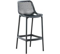 CLP Tabouret de Bar Extérieur Air I Chaise Haute de Jardin en Plastique Dossier et Repos-Pied Confortables Hauteur Assise 75 cm, Couleur:Gris foncé