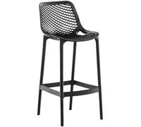 CLP Tabouret Haut Jardin résistant Air, Chaise de Jardin avec Dossier, Tabouret comptoir résistant aux UV en Plastique Facile à Entretenir, Couleur:Noir