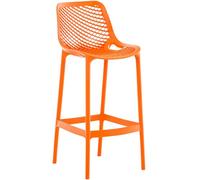 CLP Tabouret Haut Jardin résistant Air, Chaise de Jardin avec Dossier, Tabouret comptoir résistant aux UV en Plastique Facile à Entretenir, Couleur:Orange