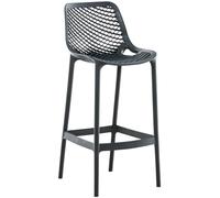 CLP Tabouret Haut Jardin résistant Air, Chaise de Jardin avec Dossier, Tabouret comptoir résistant aux UV en Plastique Facile à Entretenir, Couleur:Gris foncé