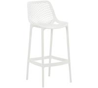 CLP Tabouret Haut Jardin résistant Air, Chaise de Jardin avec Dossier, Tabouret comptoir résistant aux UV en Plastique Facile à Entretenir, Couleur:Blanc