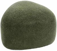 CLP Tabouret Ovale Alfrisa, Pouf rembourré en Tissu Pelucheux, Repose-Pieds rembourré pour Salon et Chambre, Structure en Bois Stable, Couleur:Vert foncé