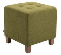 CLP Tabouret bas Pharao – Repose-pieds rembourré tissu, coutures décoratives, pieds bois – Vert