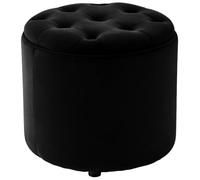 CLP Pouf repose-pieds coffre Pantin – Velours avec espace de rangement, Noir