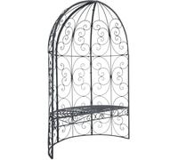 CLP Tonnelle Murale Rosie en Fer Forge, Demi-tonnelle Semi-Circulaire avec Banc Style Art Nouveau, Treillis pour rosiers et Plantes grimpantes | Couleur Anthracite