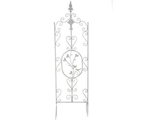 CLP Treillis de Jardin BURGUS en Métal Solide - Tuteur pour Plantes Grimpantes de Taille 122 x 35 cm - Support à Rosiers en Différentes Couleurs pour décorer Votre Jardin Blanc Antique
