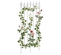 CLP Treillis Metallique 100 x 50 cm Elisa, Support Stable pour rosiers et Lierre, Style Art Nouveau, Treillage pour Jardin, Couleur:Blanc Antique