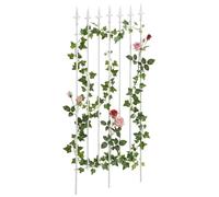 CLP Treillis Metallique 100 x 50 cm Elisa, Support Stable pour rosiers et Lierre, Style Art Nouveau, Treillage pour Jardin, Couleur:Blanc