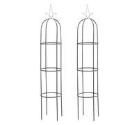 CLP Tuteur pour Plantes Grimpantes ROMANTIKA V2 en Forme d'Obélisque en Métal Hauteur 190 cm, Couleur:Noir, Taille:Lot de 2