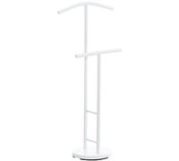 CLP Valet de Nuit Raymon en Métal Chromé - Porte-vêtements et Manteaux Pratique pour Usage Quotidien - Valet de Muet avec Porte-Pantalon et CINT, Couleur:Blanc