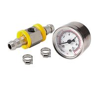 CLPEEN Jauge de Pression de Carburant Universelle 1/8 NPT (140) avec Adaptateur de Raccord en T de Capteur de Jauge de Pression de Carburant de Conduite de Carburant de 3/8 Pouces