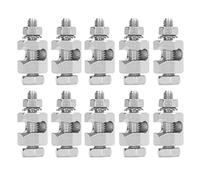 Clphendorine 10 pièces de Colliers de câble de Protection Contre la Foudre, Clip de Mise à la Terre en cuivre pour Module photovoltaïque, Conception à Boulon Hexagonal extérieur avec entretoise