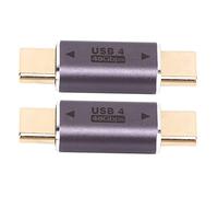 Clphendorine 2 Pcs USB C Male to USB C Male Adapter 40Gbps 100W Mini Straight Type - C Adapter for Laptop Smartphone 8K Video Transmission with Gold - Plated Alloy Shell