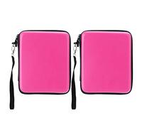 Clphendorine 2Pcs EVA Hard Package Case Storage Portable Bag Protective Case with Lacing for 2DS (Roseate)