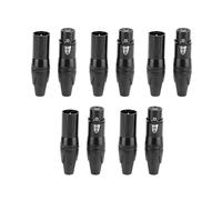 Clphendorine 3 Pin XLR Plug Audio Socket, Black Cannon Connector for Professional Audio Equipment, Durable ABS XLR Plug with Oxidation - Resistant Finish, 5 Pair Set for Speakers and Mixers