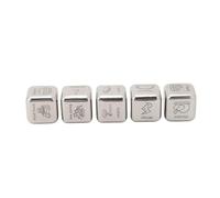 Clphendorine 5 dés en métal pour décider du Menu, dés de décision culinaire pour Couples Lors d’Une soirée en tête-à-tête, 30 Motifs Alimentaires Dont Sushi, Burger et Fruits de mer, dés de